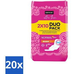 20 x Sence - Normaal - Maandverband - Zonder Vleugels - 2 x 10 Maandverbanden - Comfortabel Maandverband - Maandverband Voor Dagelijks Gebruik