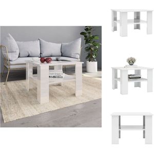 vidaXL Salontafel - Modern - Hoogglans wit - 60 x 60 x 42 cm (B x D x H) - Tafel