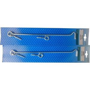 2x STARX windhaak met schroefoog, verzinkt, 300 mm
