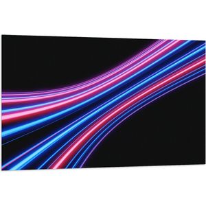 Vlag - Cirkelvormige Roze, Paarse en Blauwe Neon Strepen - 120x80 cm Foto op Polyester Vlag