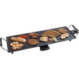 Bestron XL Teppanyaki Bakplaat voor 6 Personen, Tafelgrill electrisch met antiaanbaklaag, Grillplaat met 1800W, kleur: zwart