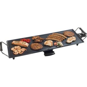 Bestron XL Teppanyaki Bakplaat voor 6 Personen, Tafelgrill electrisch met antiaanbaklaag, Grillplaat met 1800W, kleur: zwart