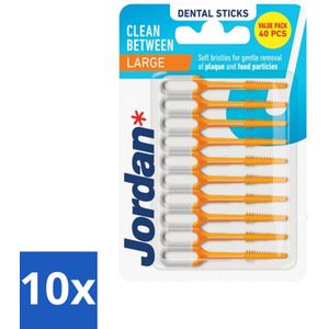 10 x Jordan Sticks Clean Between Large 40 stuks per verpakking - Mondhygiëne - Jordan Tandenstokers
