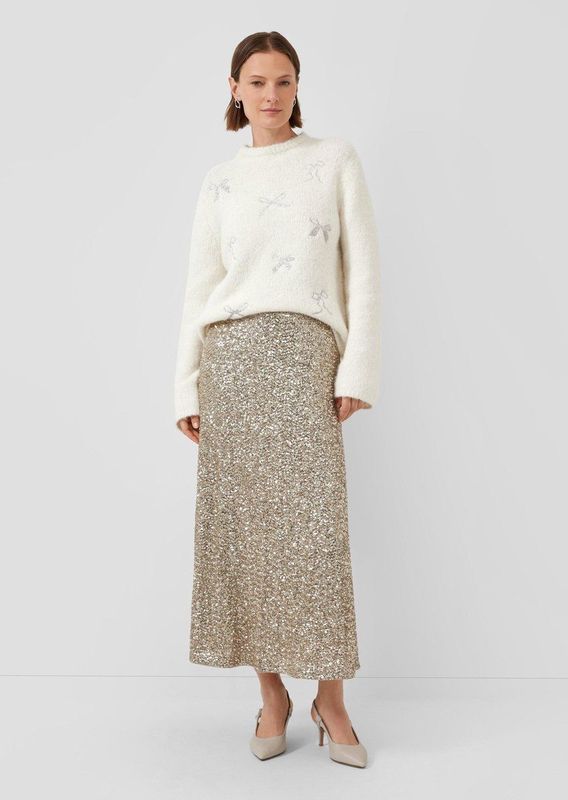 s.Oliver - A-lijnrok - Lange Rok - Met Pailletten - Hoge Taille