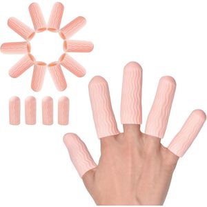 Vingercondooms, gel vingertopbeschermers, vingerafdekkingen (14 stuks, maat L), nieuw materiaal (latexvrij), vingermouwen, ideaal bij gebarsten vingers, dermatitis, psoriasis, eczeem op de handen en meer.