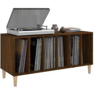 Platenspeler Meubel - LP-kast - Platenspelerkast - Draaitafelstandaard - Platenspelerstandaard - Vintage Displayplank - Bruineiken
