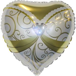 Valentijn Versiering I Love You Hartjes Ballonnen Huwelijk Decoratie Folie Ballon Hart Wit Bruidsjurk 45 Cm – 1 Stuk
