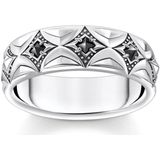 Thomas Sabo - Ring - Zwart - Zilver - Zirkoon - Gezwarte Textuur
