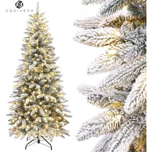 Equivera Kerstboom met Verlichting en Sneeuw - Kerstboom - Kerstboom met Sneeuw - Kerstboom met Verlichting