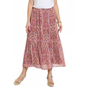 Voile Rok - Etnische Print - Lange Rok met Ruches