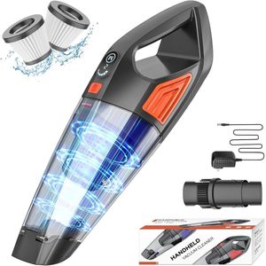 kruimeldief -Uitgerust met een batterij met grote capaciteit-120w-Lichtgewicht en krachtige draagbare stofafscheider-9000PA-4 bijlagen-Geschikt voor huishoudelijke, auto- en huisdierharen