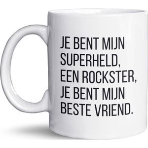 NietMokken.nl - Je bent mijn superheld, een rockster, mijn beste vriend - Tekst van iconische lied van Daisy - Perfecte beker voor Valentijnsdag - Aan beide zijden bedrukt - Vaatwasser- en magnetronbestendig - Keramische mok 325 ml - Leuk cadeau
