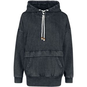 R.E.D. Rock-Engineered Design donkergrijze hoodie met fluwelen fleece voering - Dames - S