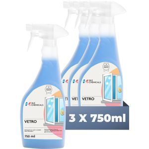 VETRO 3x 750ml (PROMO) - Glas, Spiegel & Interieur reiniger - Antistatisch Multireiniger - Geparfumeerd - Spray - HACCP
