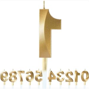 Verjaardag Nummer Kaarsen 3D Vorm Goud Glitter Decoratieve Decoratie voor Verjaardag Bruiloft Afstudeerfeestje