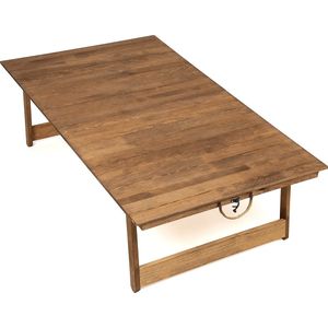 Rustiq 70x120x35cm inklapbare picknick tafel – Vouwbare campingtafel – Handgemaakte houten tafel – Kampeertafel – Terrastafel – Buiten eten en zitten – Wood - Walnoot