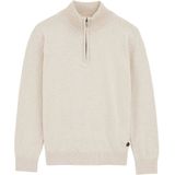 WE Fashion - Fijn Gebreide Trui - Ecru - Lange Mouw - Katoen