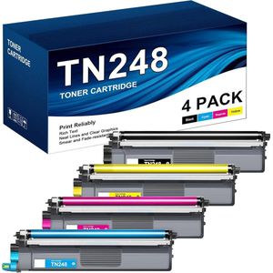 4-pack | Toner cartridge Geschikt Voor Brother TN-248 | Multipack van 4 stuks Geschikt voor Brother L3515CDW - L3520CDW - L3527CDW - L3555CDW - L3560CDW - L3215CW - L3220CW - L3240CDW - L8230CDW - L8240CDW - L3740CDW - L3760CDW - L8340CDW