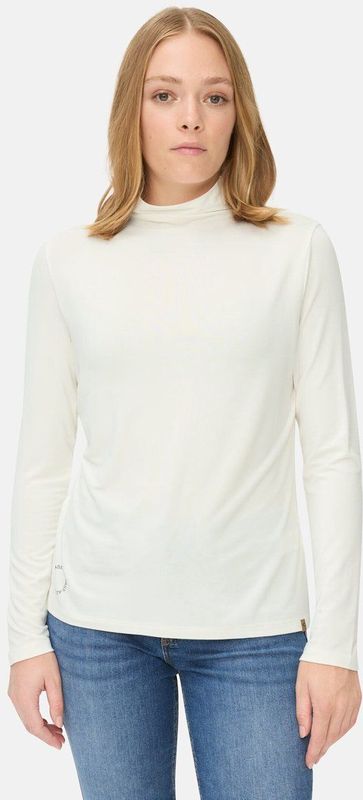 camel active - Shirt - Melkwit - Lange Mouwen - Opstaande Kraag