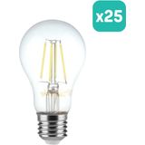 V-TAC - VT-1887-N - LED Lamp - Transparant - A60 - E27 - 6W - Set van 25