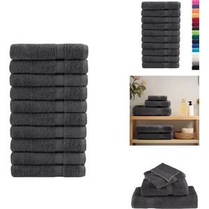 vidaXL Saunadoek - Saunadoeken - Handdoek - Baddoek - Saunadoeken SOLUND 10 st 600 g/m² 80x200 cm antracietkleur