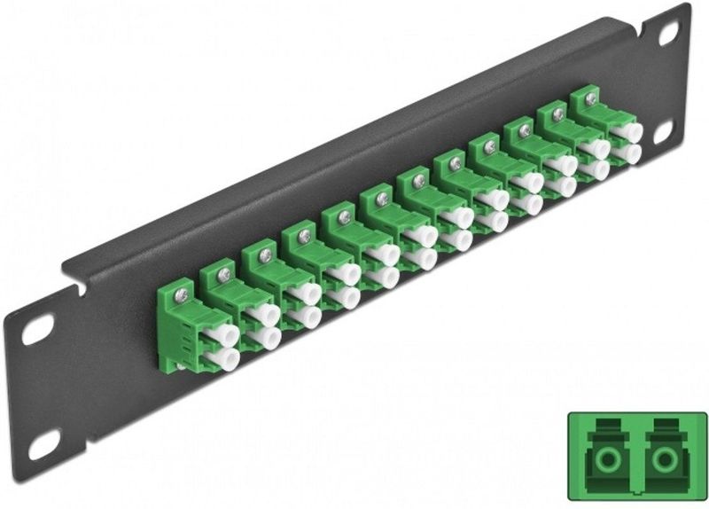 Delock - 10 Inch - Patch Panel - Zwart - 12 Poorten LC Duplex