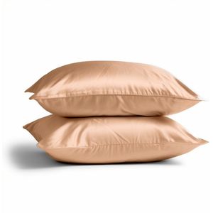 2x Zijden Kussensloop 45x65cm Goud Ritssluiting 22 Momme - Kussensloop set - Luxe Silk Kussensloop 100% moerbei zijde - Zijde kussensloop - Silk Heaven - 45x65cm (voor ergonomische kussens 40x60cm) / Ritssluiting