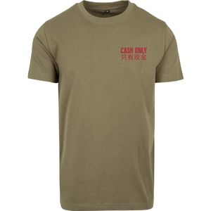 Mister Tee - Cash Only Heren T-shirt - Olijfgroen