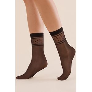 Panty Sokjes - Streepjes & Stipjes - Zwart - Maat: One size - Model: Nebi