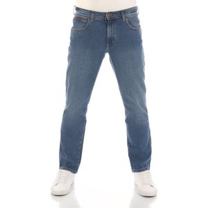 Wrangler Heren Jeans Broeken Texas Slim Stretch slim Fit Blauw 33W / 32L Volwassenen Denim Jeansbroek