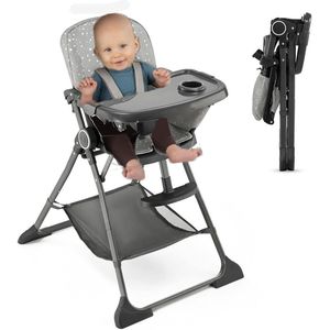 ApexArte® Kinderzetel - Eetstoel Baby 6 Maanden en Ouder - Kinder Eetstoel - Kinderstoel - Inklapbare Eetstoel - Grijs