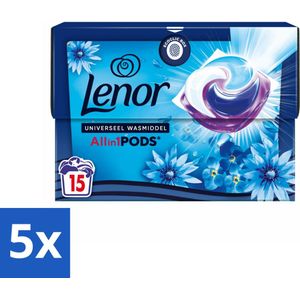 Lenor - Wasmiddel Pods - Universeel - Zeebries - 15 Wasbeurten - Bulkverpakking - 5 stuks