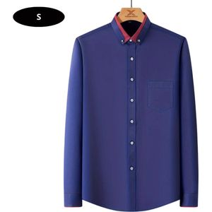 Livano Overhemd Heren - Volwassenen - Lange Mouwen - Strijkvrij - Lange Mouw - Marineblauw - Maat S