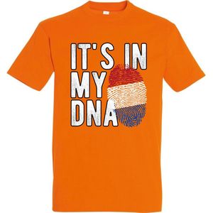 Shirt Oranje - Its my DNA Rood Wit Blauw - Nederlands elftal - Leuk voor het EK - Maat S