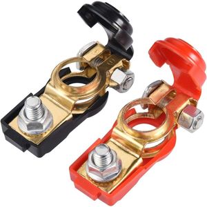 Sander Shop Batterijklemmen connector, 2 paar accuklemmen, 12 V accu-terminal, 24 V/48 V, batterijklem voor auto's, vrachtwagens, boten, mobiele huizen