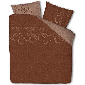 SENZATIONE 100% Katoen Percaline Dekbedovertrek 140x240-1x60x70 cm CURLY BRUIN