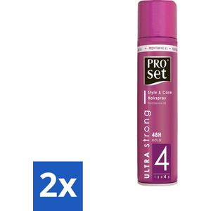 Proset - Haarspray - Ultra Sterk - 48 uur Werking - 250 ml - Voordeelverpakking - 2 stuks