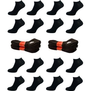 Belucci Katoenen Heren Sneakersokken 16 Paar Zwart Maat 39/42