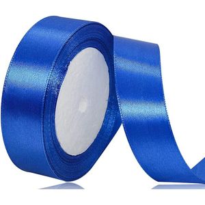 Satin Ribbon Blauw 20mm - 22m Decoratieve Cadeau Ribbon - Brede Ribbon - Stoffen Ribbon voor Bruiloft - Doop - Verjaardagscadeaus