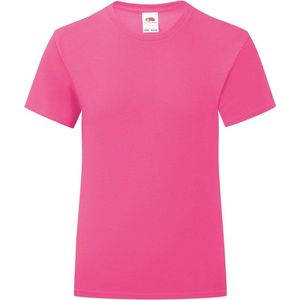 Fruit Of The Loom Meisjes Iconische T-Shirt (Fuchsia Roze)