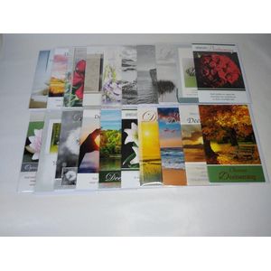 20 Luxe wenskaarten - 20 stuks - Condoleance -  Oprechte Deelneming -12 x 17 cm - Sterkte - Rouwkaarten -Wenskaarten met enveloppe