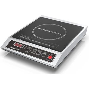 Inductie Kookplaat Vrijstaand - Ultradun Draagbaar Ontwerp - Elektrische Kookplaat met 50kg Draagvermogen - Roestvrijstaal - 3500W - 24u Timer