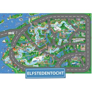 Speelkleed Elfstedentocht City-Play - Autokleed - Verkeerskleed - Speelmat Elfstedentocht  - It giet oan - Boarterskleed Alvestêdetocht