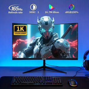 27-inch Gaming Monitor – Curved Scherm – PC Monitor – Computerbeeldscherm – Frameloos Design – 165Hz Verversing – FreeSync Technologie