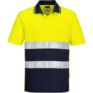 Portwest - S175 - Poloshirt - Geel/Marine - Korte Mouw - HiVis Lichtgewicht
