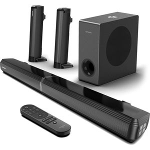 ULTIMEA Apollo S50 - 4.1-kanaals Soundbar met Subwoofer, Afneembare 2-in-1 Soundbar voor TV, Bluetooth 5.3, TV Speaker met 3 EQ-modi, Verstelbare Bass - Zwart