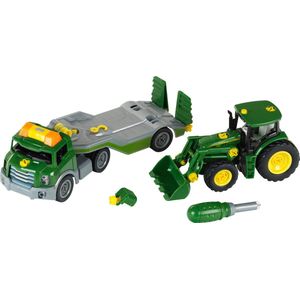 Klein Toys John Deere transportwagen met trekker - 1:24 - incl. licht- en geluidseffecten - groen geel