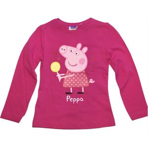 Peppa Pig longsleeve - Peppa - hardroze - maat 122/128 (7/8 jaar)