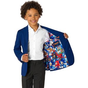 OppoSuits Daily Jongens Sonic Blazer - Kids Jasje - Sonic the Hedgehog - Blauw - Maat 122/128