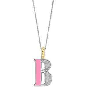 TI SENTO Dames Hanger - 925 zilver - Letter B - Roze - 6840PI_B